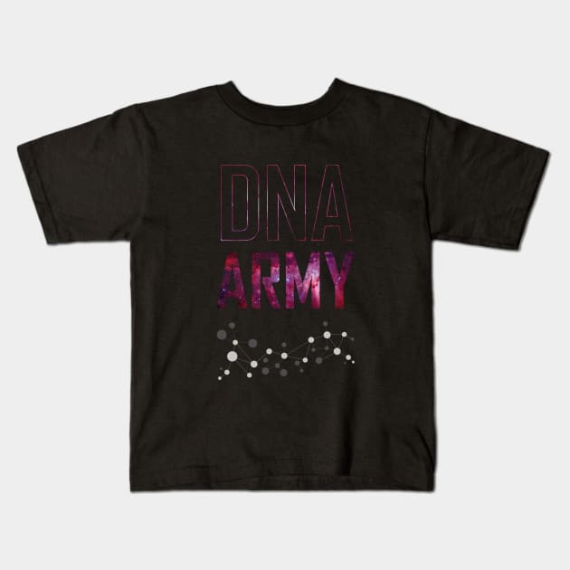 BTS DNA Army code (Red Galaxy) | K-pop Kids T-Shirt by Vane22april